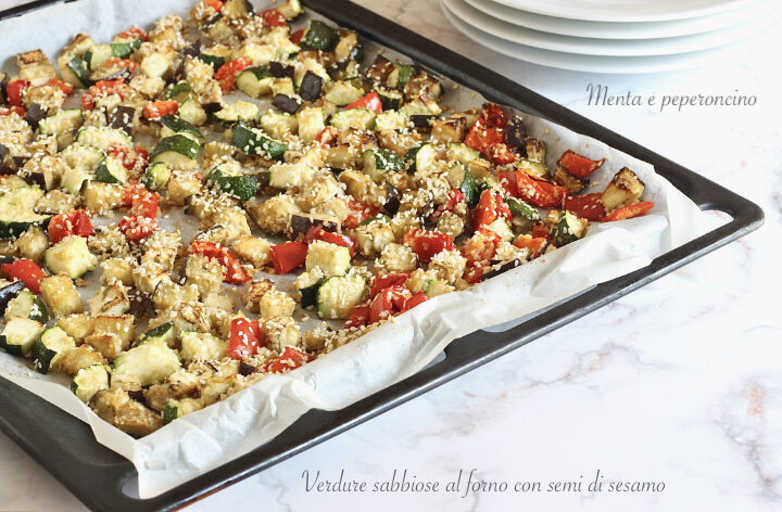 Verdure sabbiose al forno con semi di sesamo