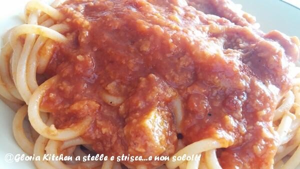 Vermicelli al ragù vegano con seitan di gloria kitchenusa