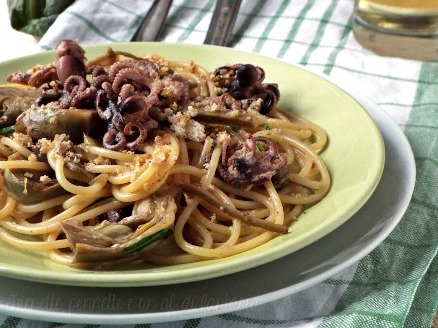 Vermicelli con carciofi e moscardini