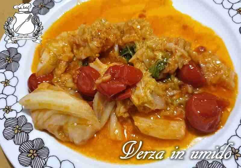Verza in umido con i pomodorini