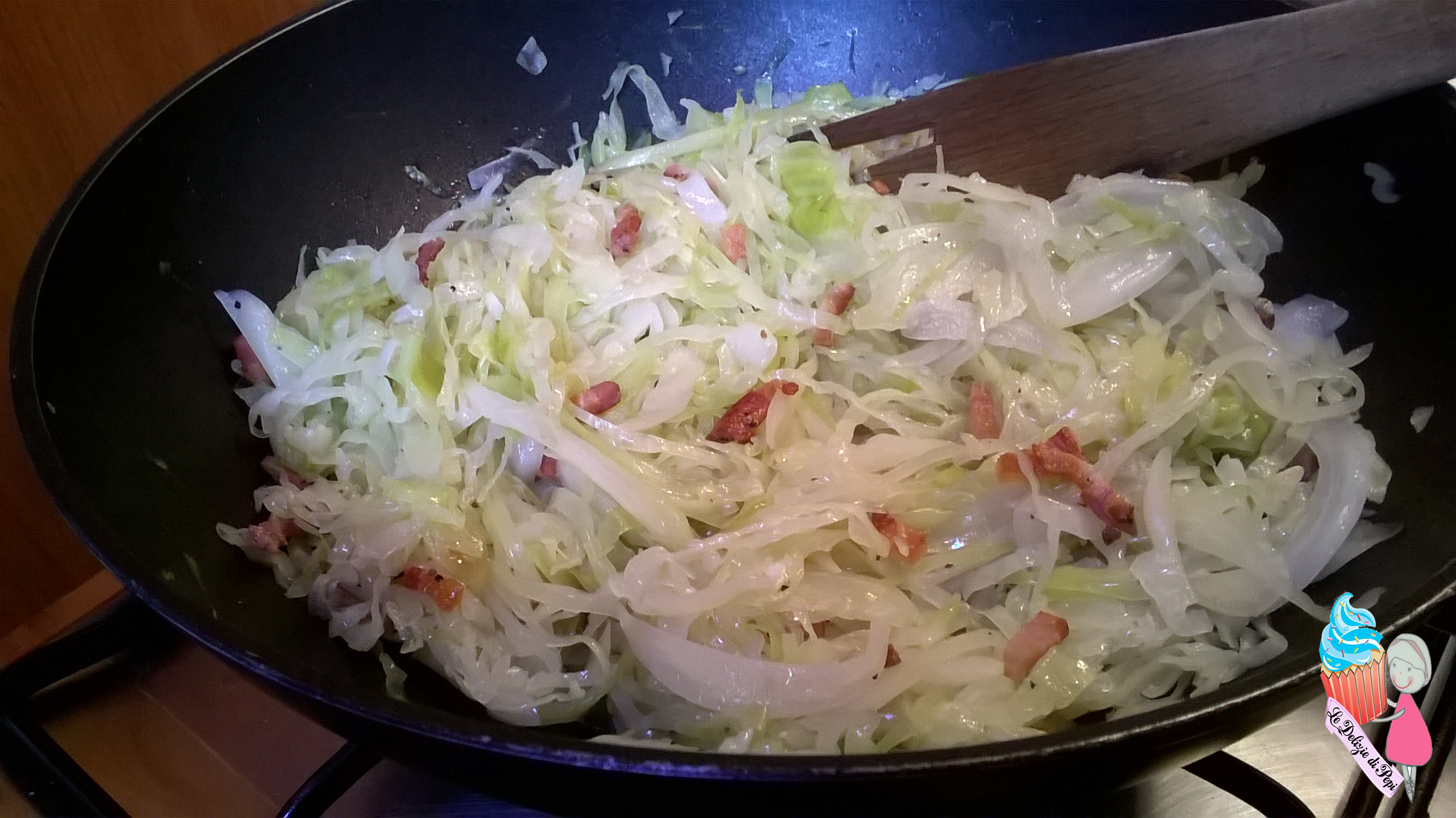 Verza stufata con pancetta