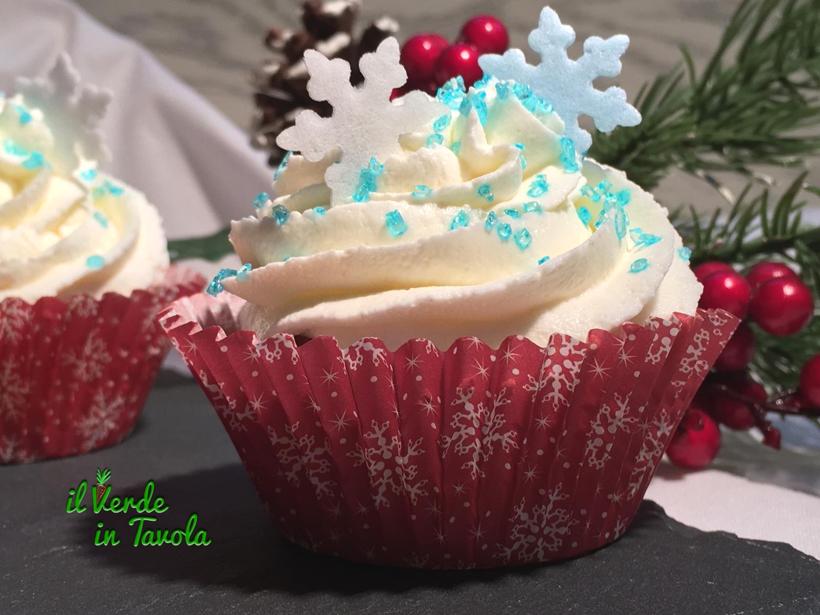 Winter cupcakes alle pere, con mela e cannella
