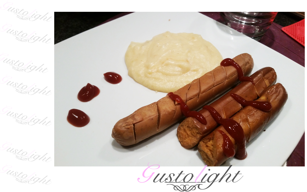 Würstel di seitan e purea di topinambur