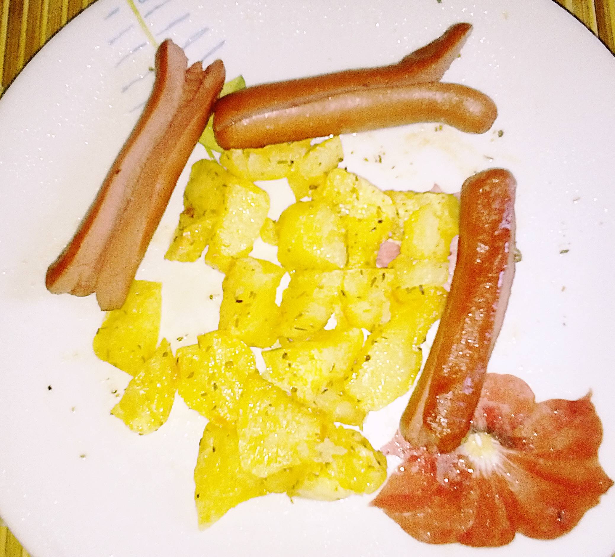 Wurstel e patate al microonde
