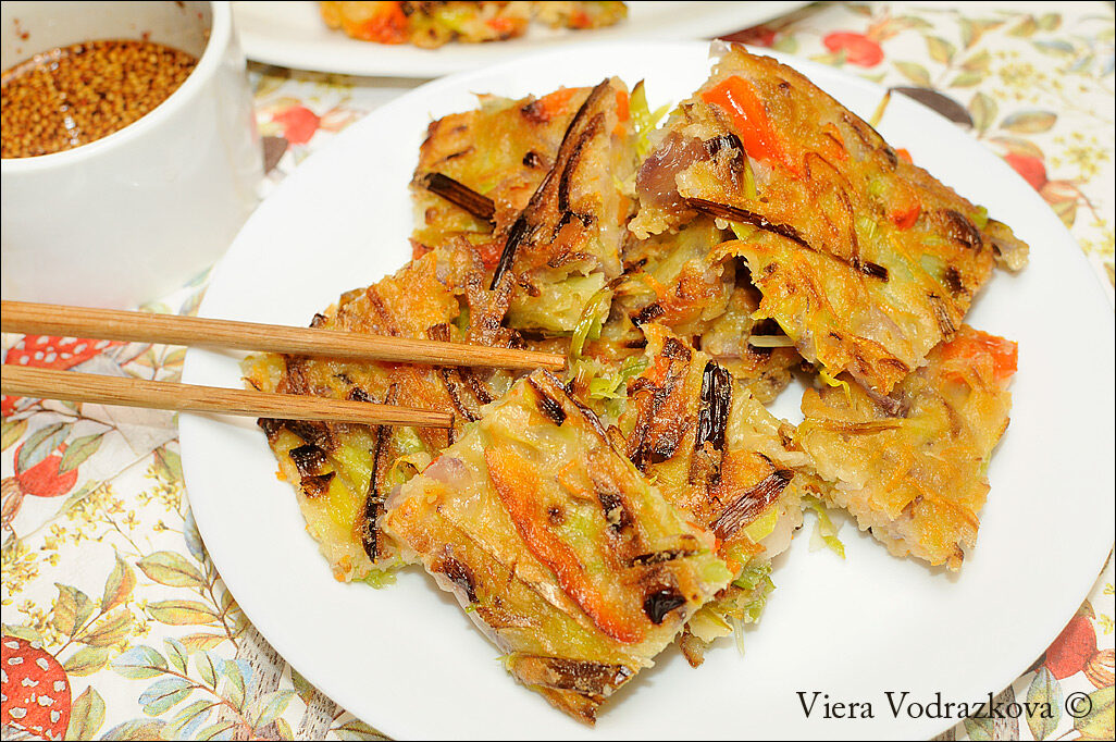 Yachaejeon pancake coreano di verdure a modo mio