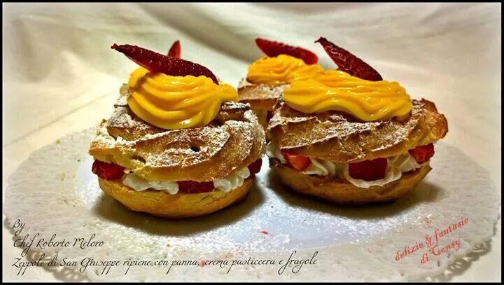 Zeppola di san giuseppe con panna