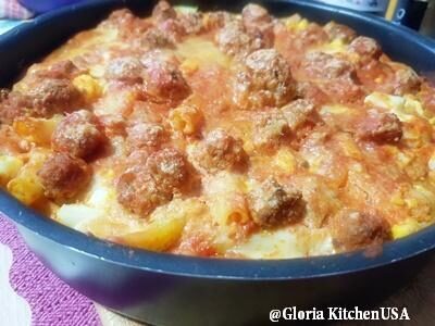 Ziti napoletani con polpettine al forno