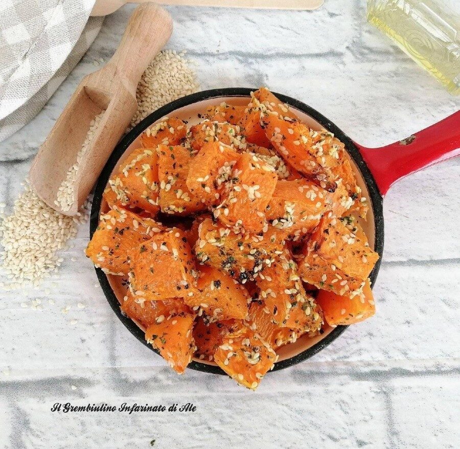 Zucca al forno ai semi di sesamo