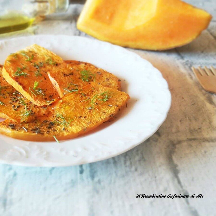Zucca al naturale al forno