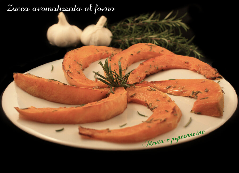 Zucca aromatizzata al forno