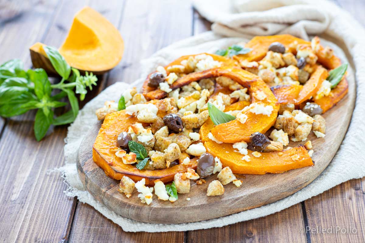 Zucca con feta al forno