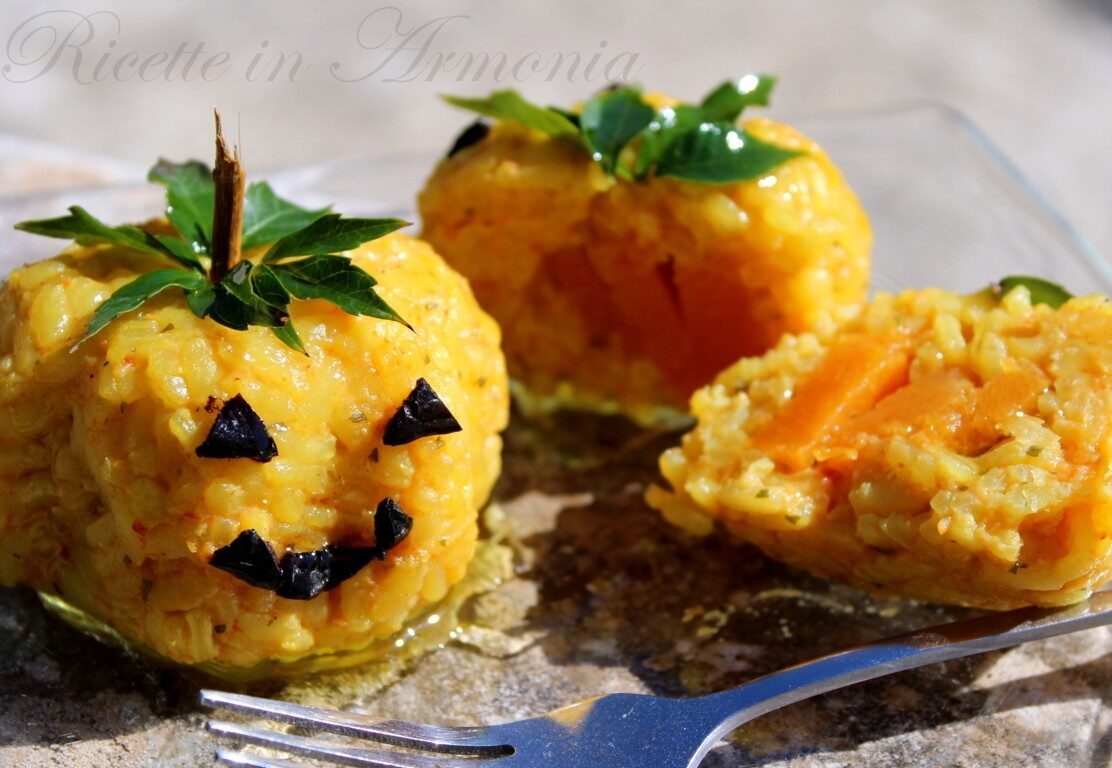 Zucca di arancini nuova ricetta di halloween