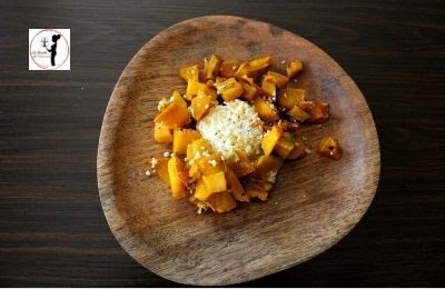 Zucca e caprino in friggitrice ad aria, piatto unico senza sbatty