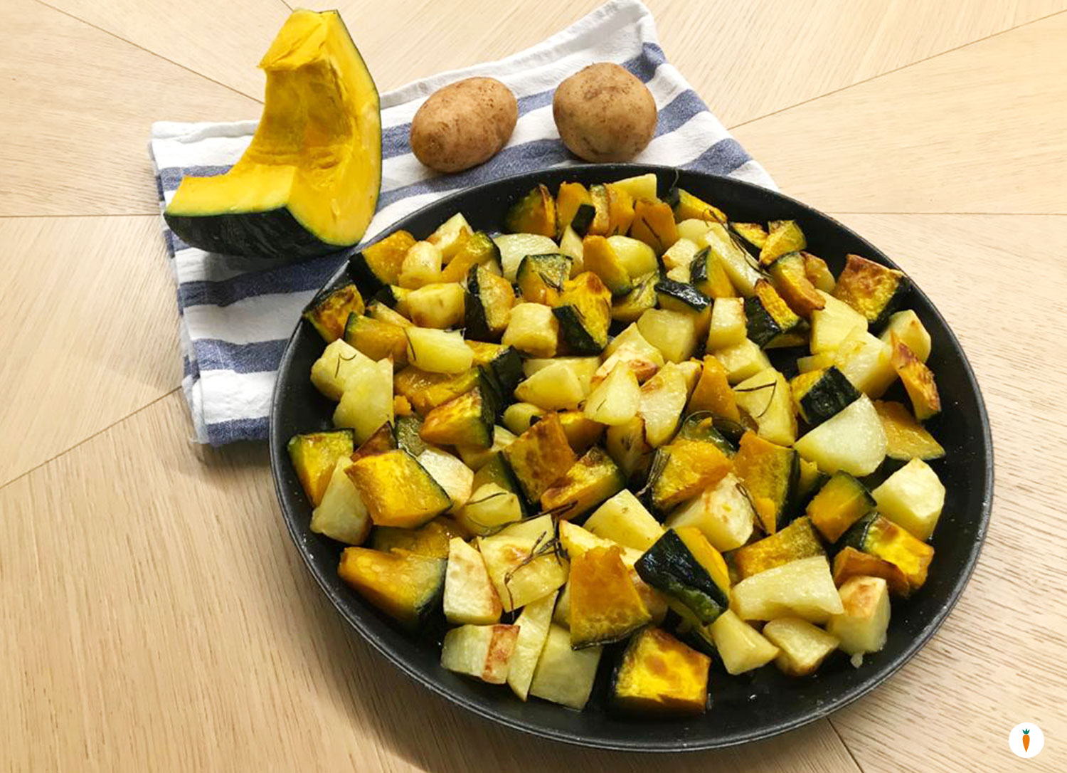 Zucca e patate al forno velocissime