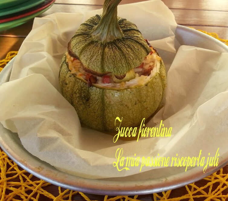 Zucca fiorentina ripiena di riso
