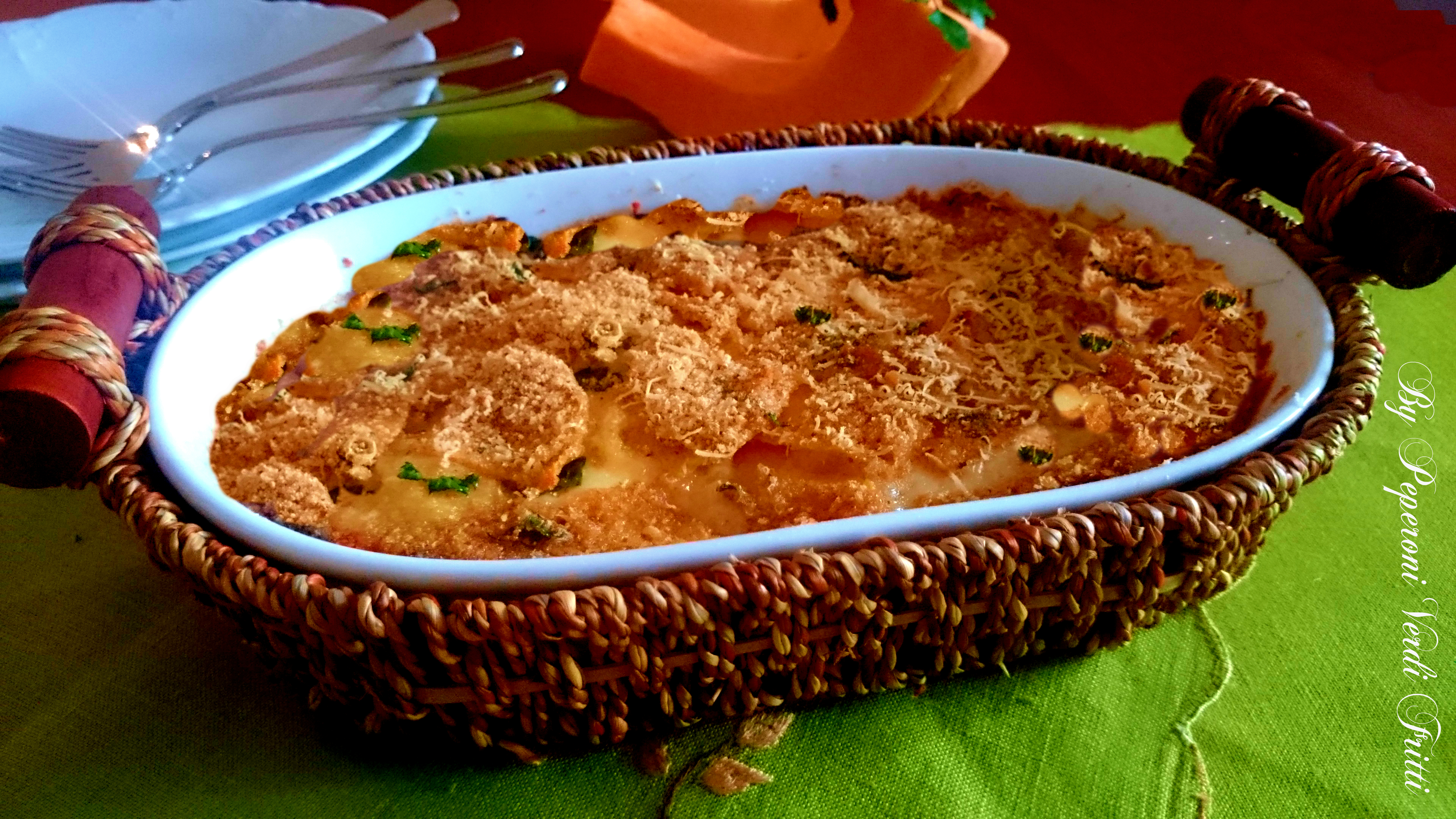 Zucca gratinata con provola affumicata