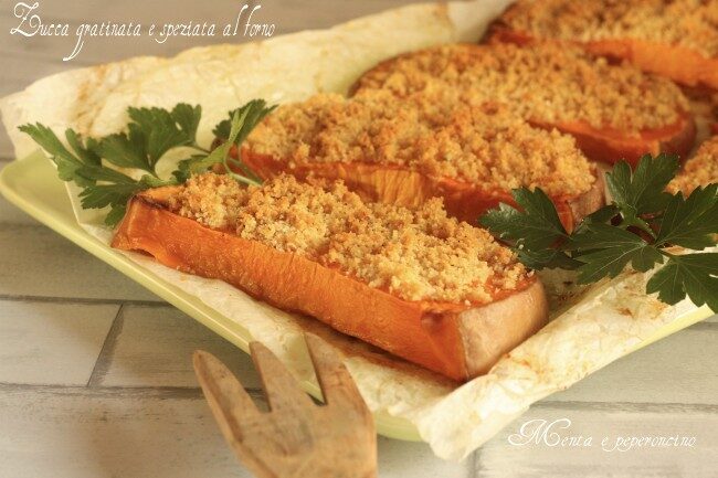 Zucca gratinata e speziata al forno