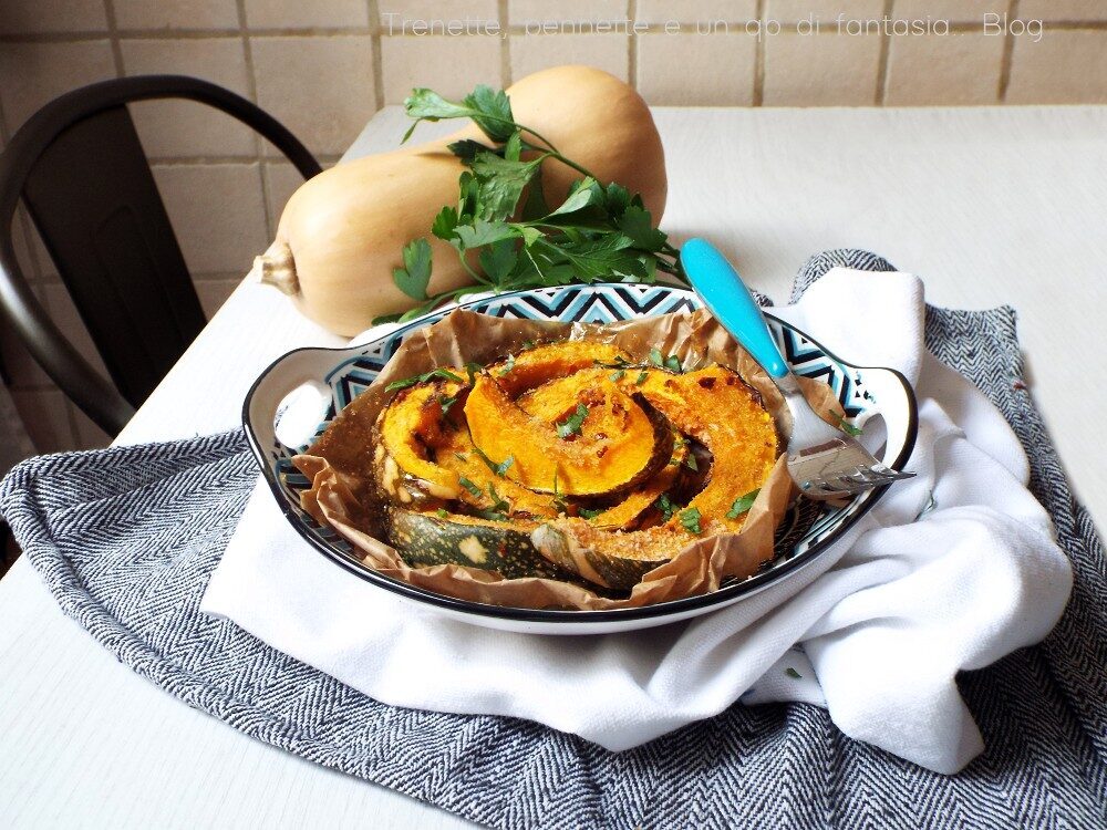 Zucca gratinata in friggitrice ad aria