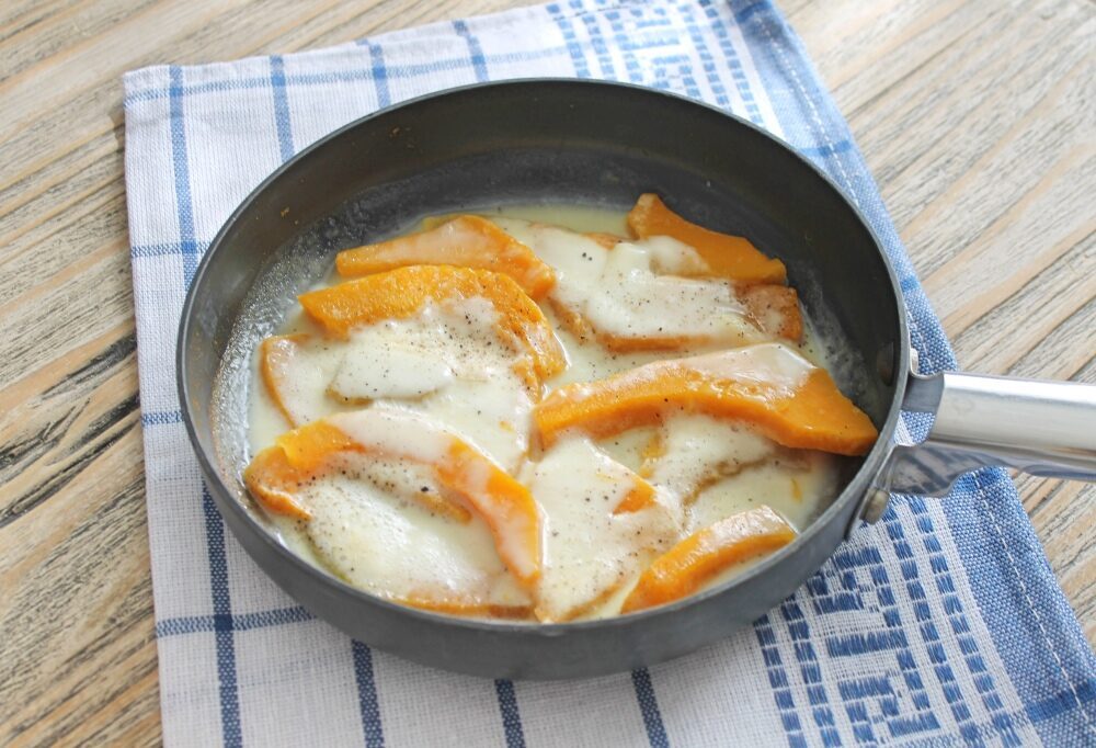 Zucca in padella con taleggio fondente