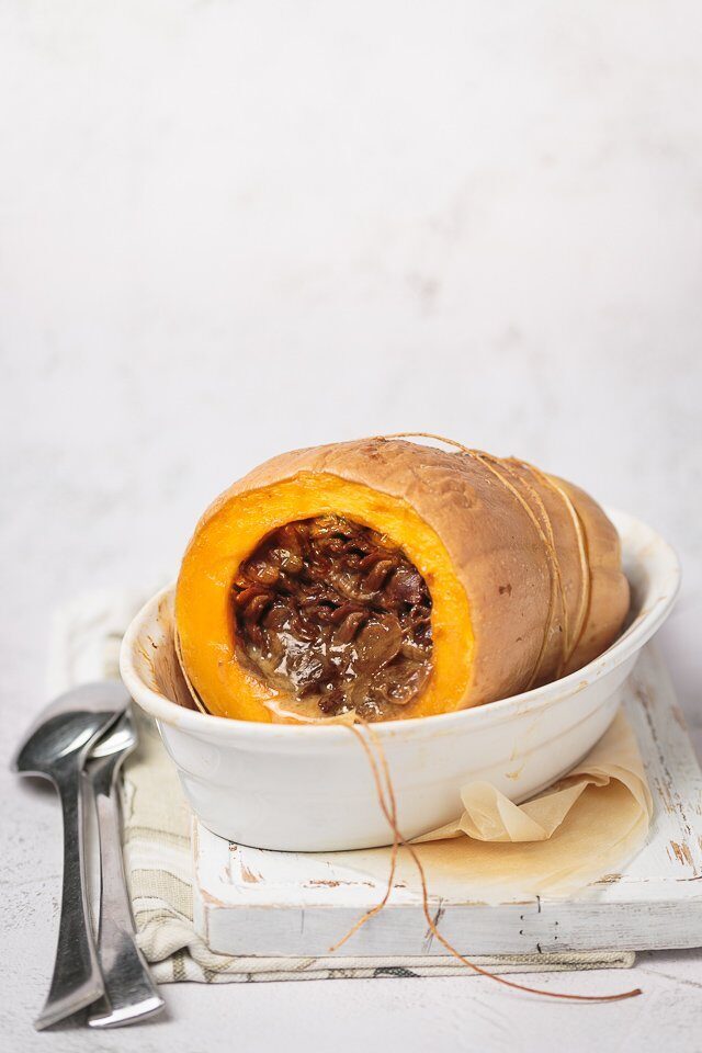 Zucca ripiena funghi e taleggio