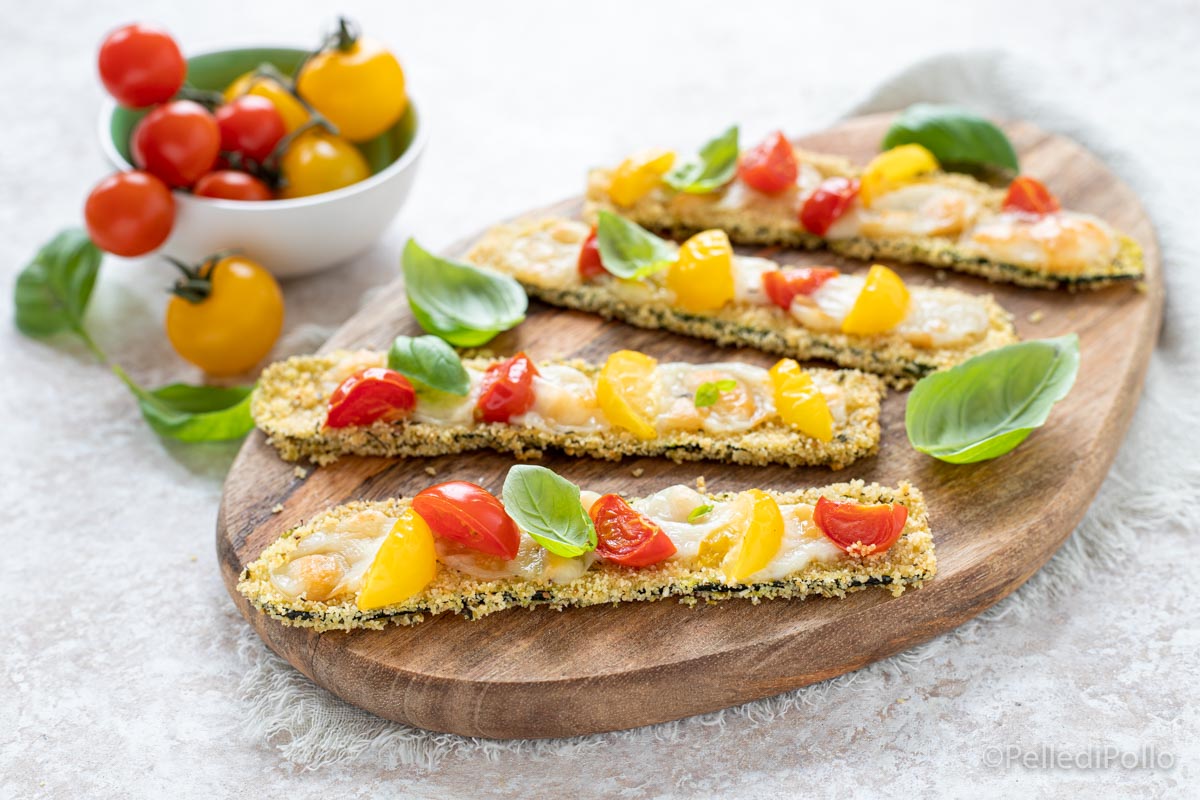 Zucchine al forno con pomodori, provola e pangrattato