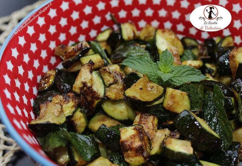 Zucchine alla menta e aceto balsamico preparate con la friggitrice ad aria