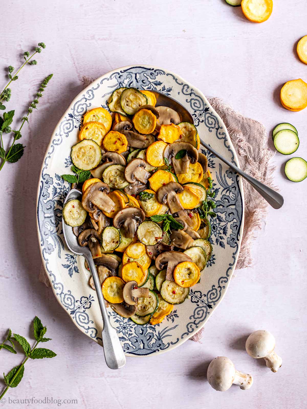 Zucchine alla scapece non fritte con funghi
