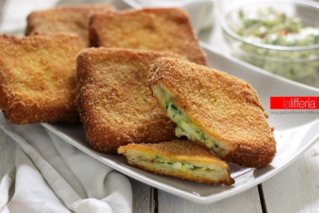 Zucchine cremose in carrozza, finger food