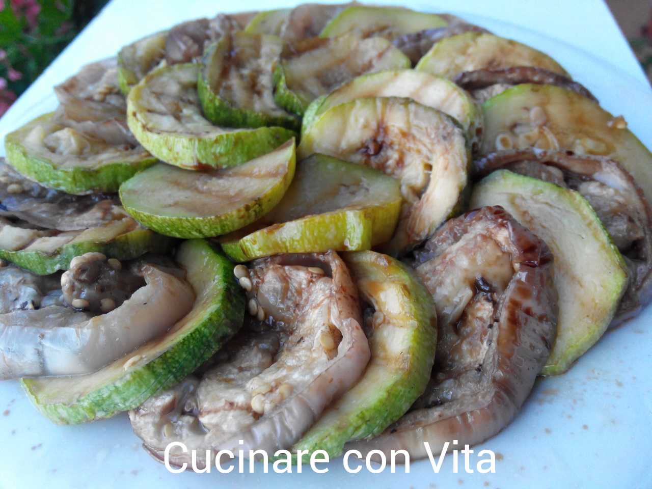 Zucchine e melanzane grigliate nella tosta pane