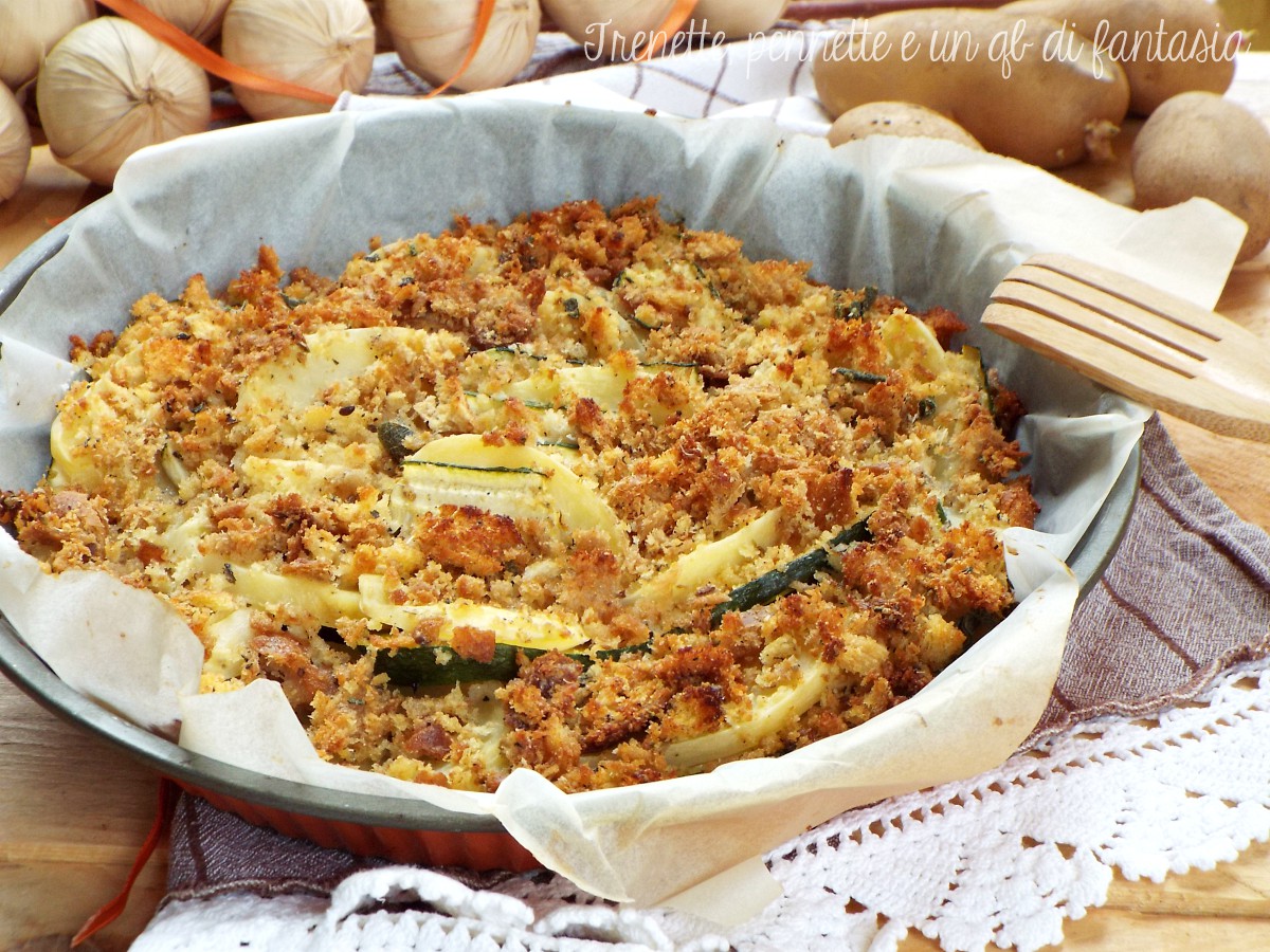 Zucchine e patate gratinate