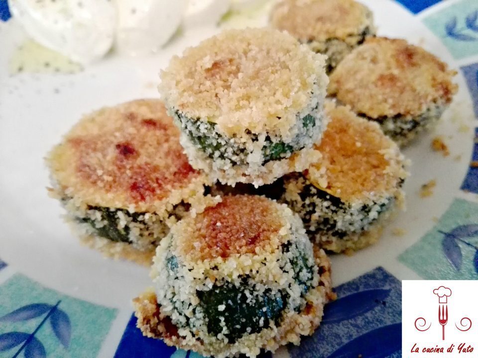 Zucchine farcite ed impanate al forno