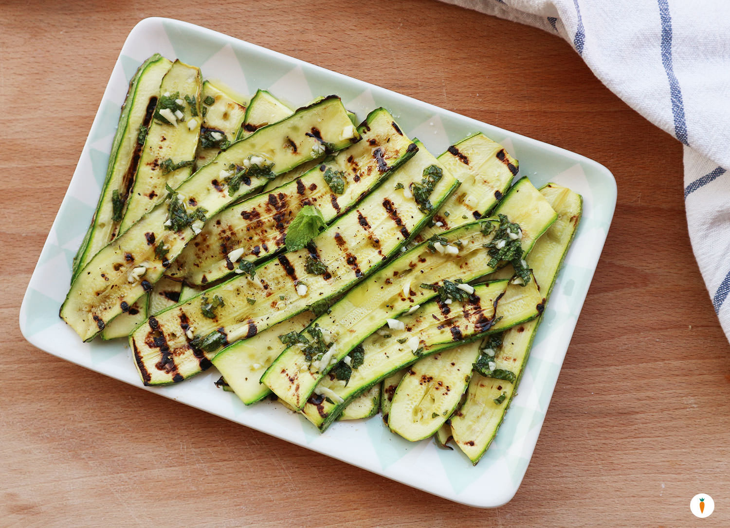 Zucchine grigliate aglio e menta