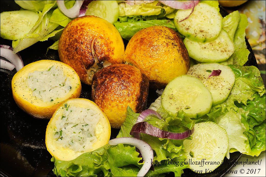Zucchine limone ripiene di riso al limone