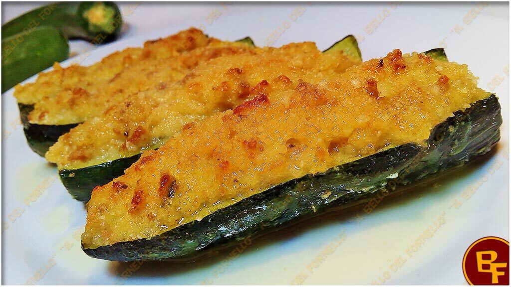 Zucchine ripiene cotte in forno