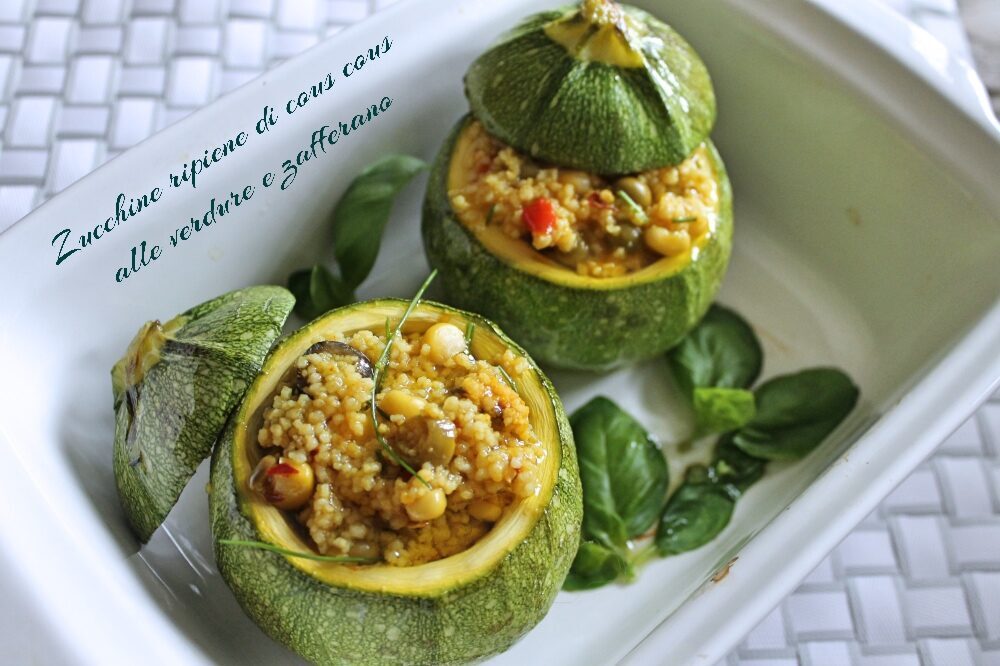 Zucchine ripiene di cous cous alle verdure