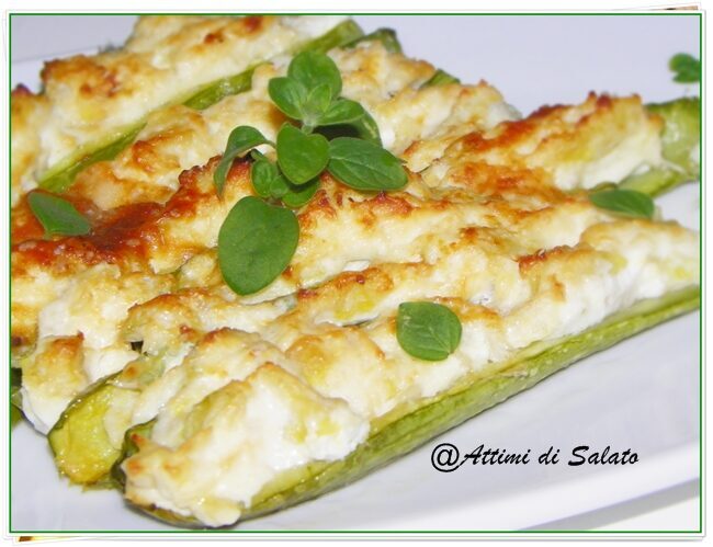 Zucchine ripiene di ricotta