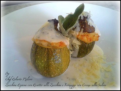 Zucchine ripiene di riso