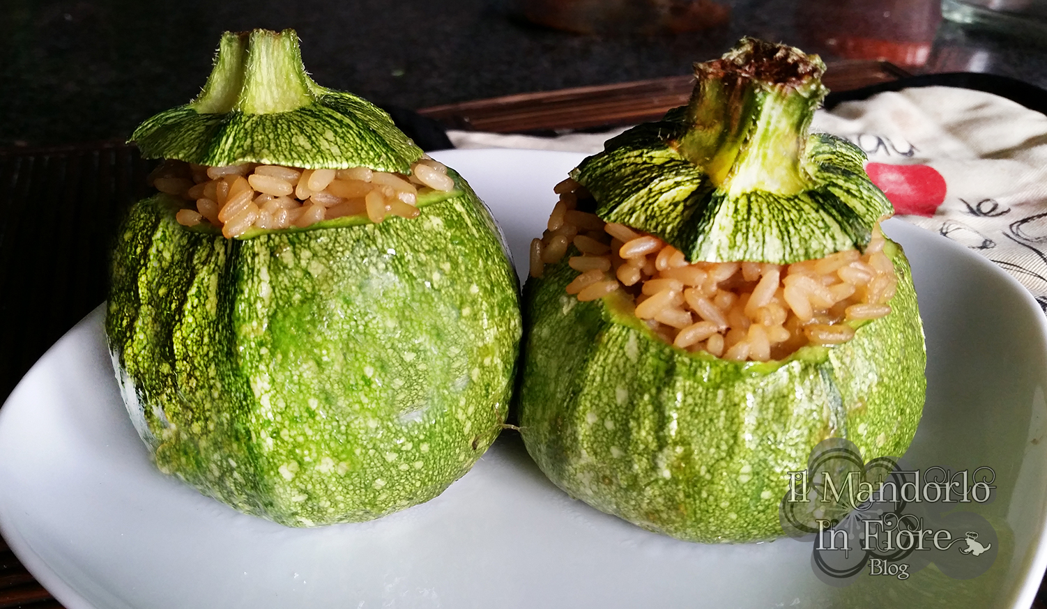 Zucchine ripiene di risotto allo zafferano