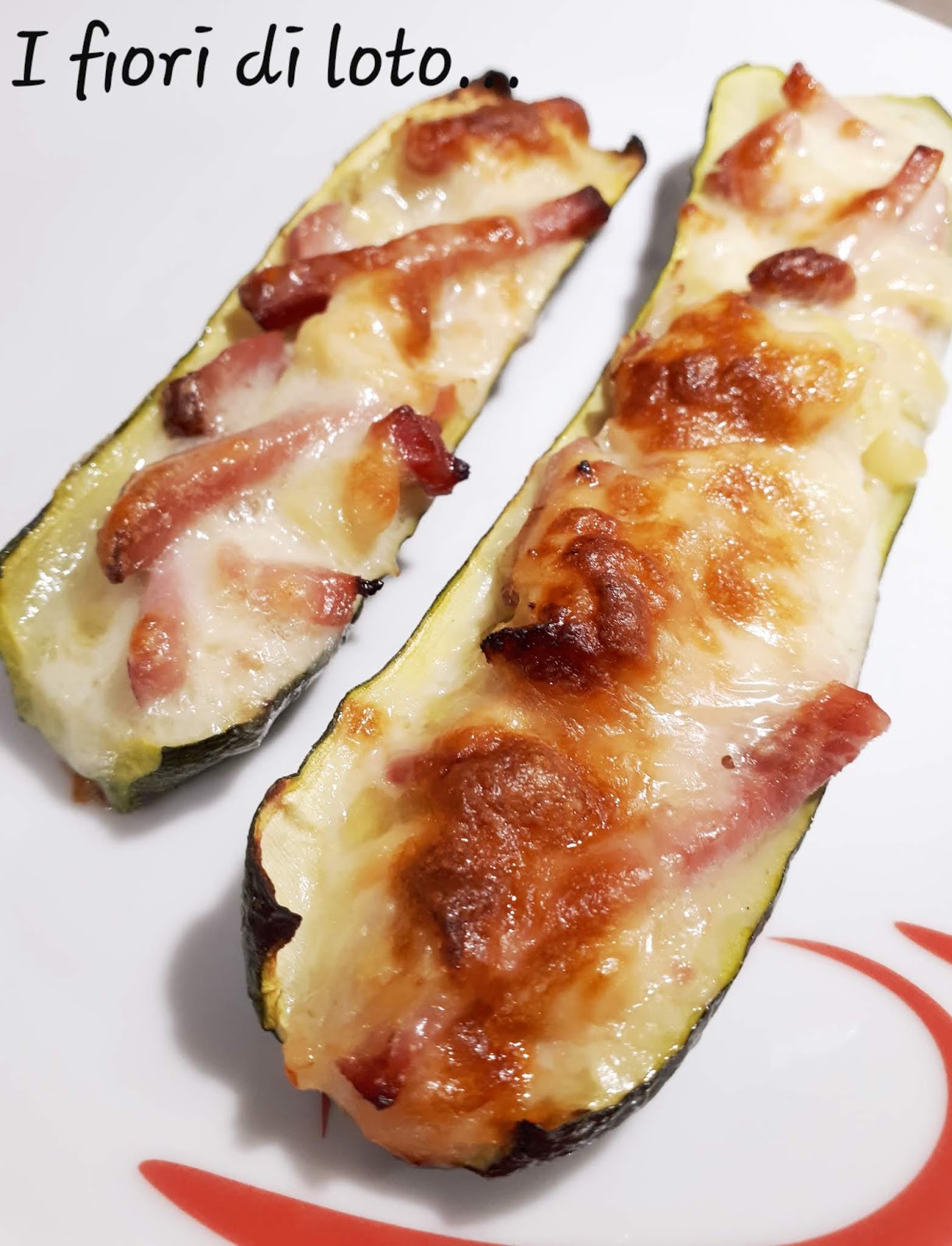 Zucchine ripiene di speck e provola