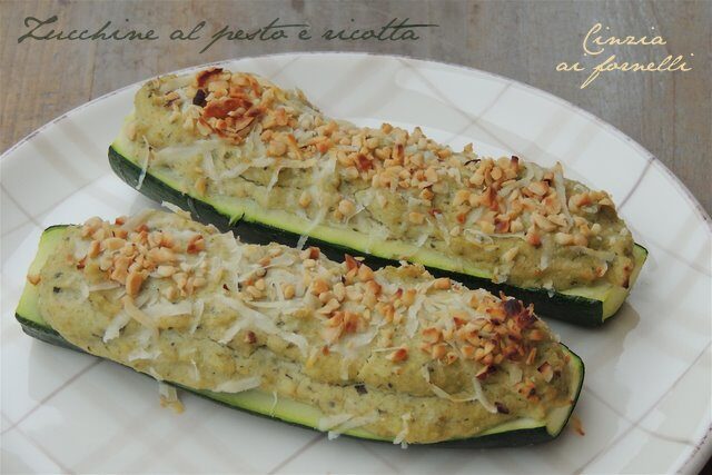 Zucchine ripiene: pesto e ricotta