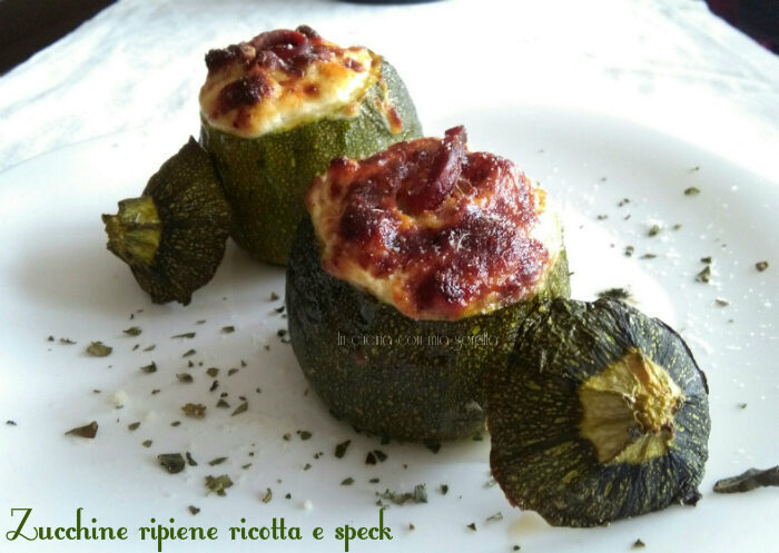 Zucchine ripiene ricotta e speck