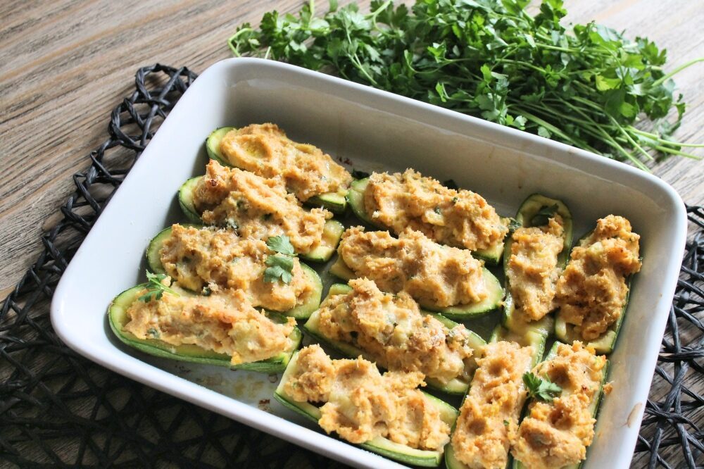Zucchine ripiene ricotta e verdure