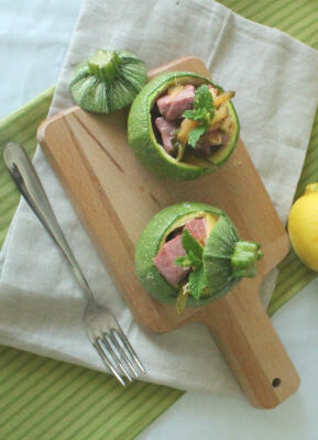 Zucchine rotonde con tonno e limone