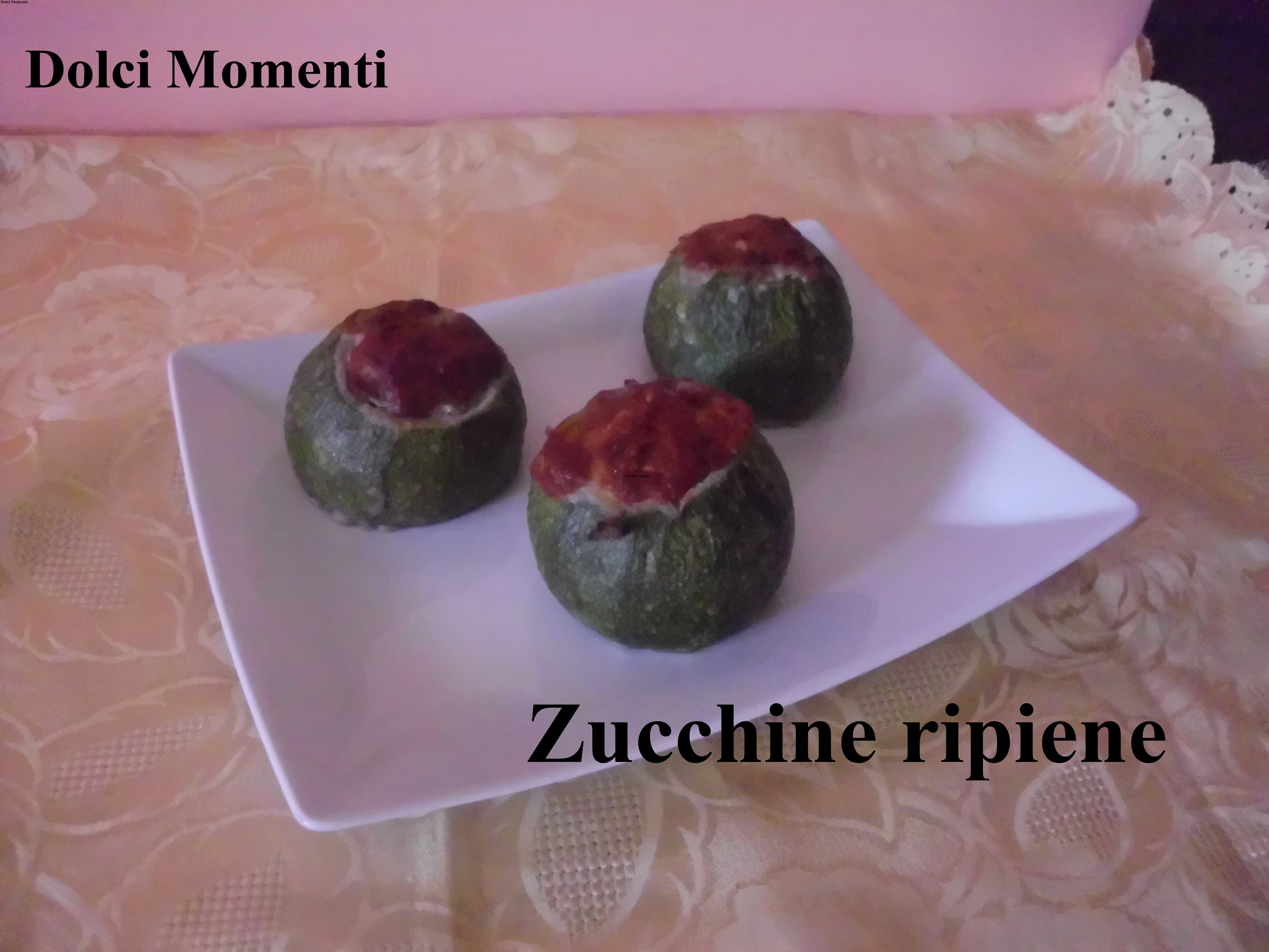 Zucchine tonde ripiene di carne