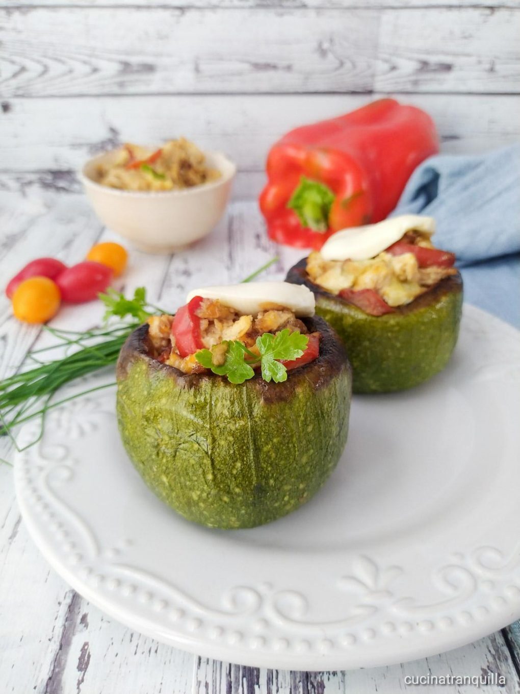 Zucchine tonde ripiene