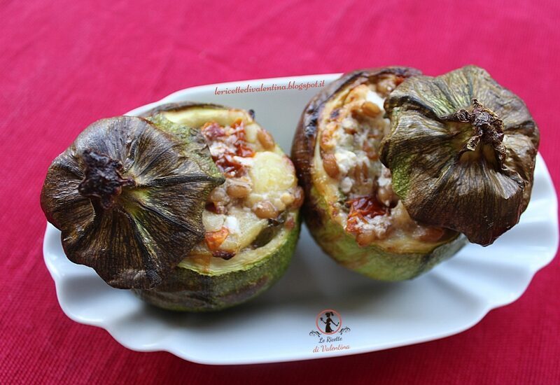 Zucchine tonde ripiene vegetariane, ricetta per friggitrice ad aria