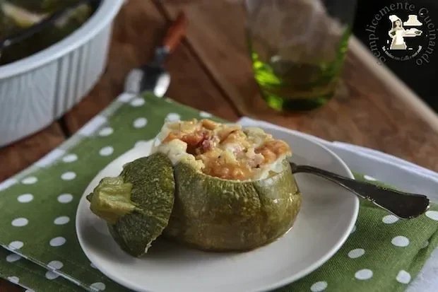 Zucchine tonde, speck e provola affumicata