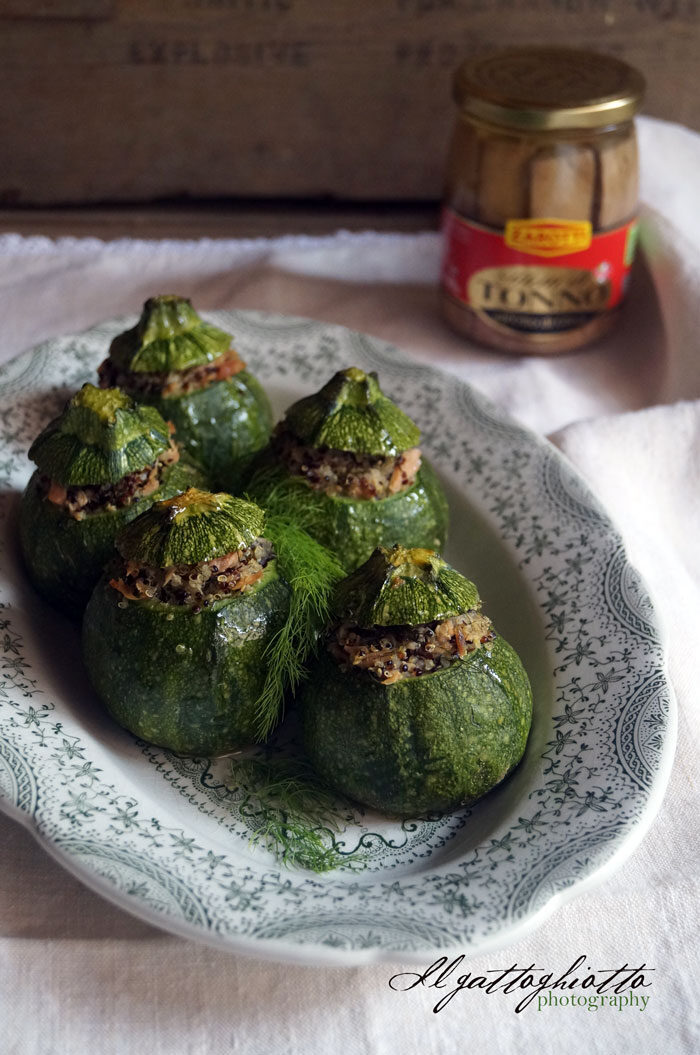 Zucchini tondi ripieni di quinoa e tonno…ovviamente zarotti!