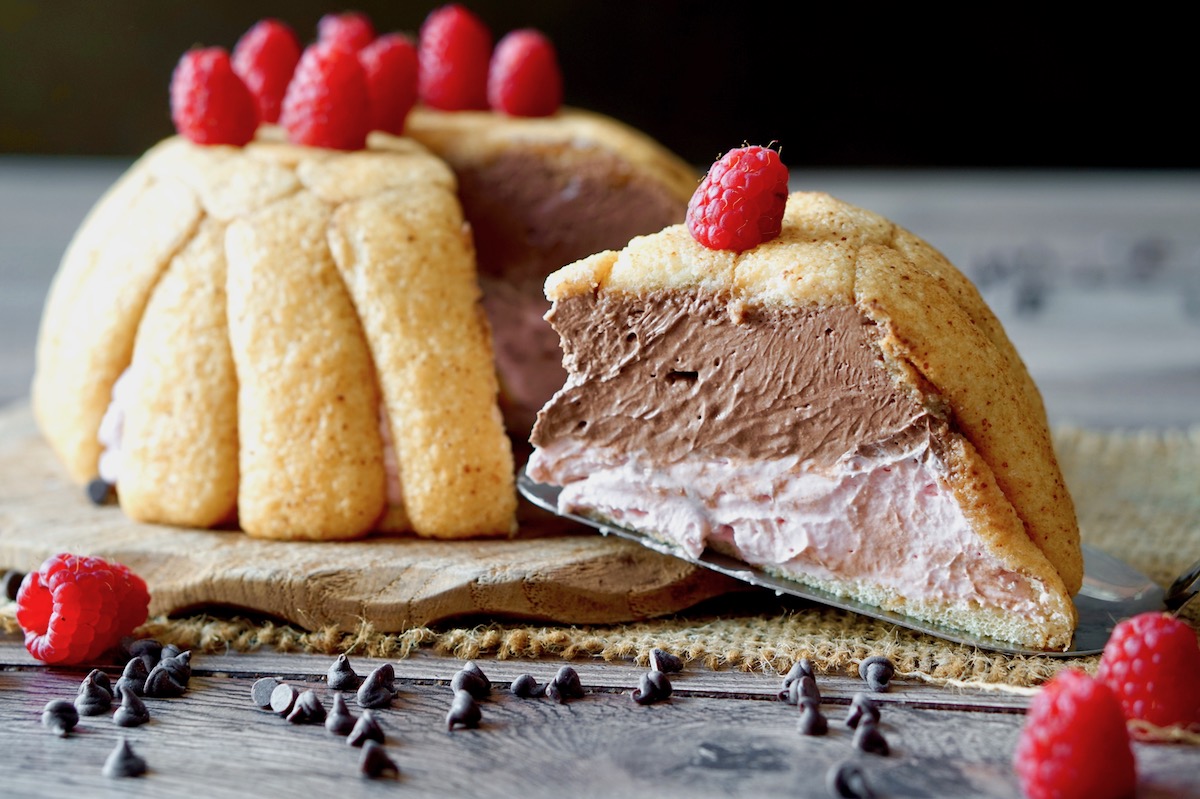 Zuccotto al Cioccolato e Lamponi