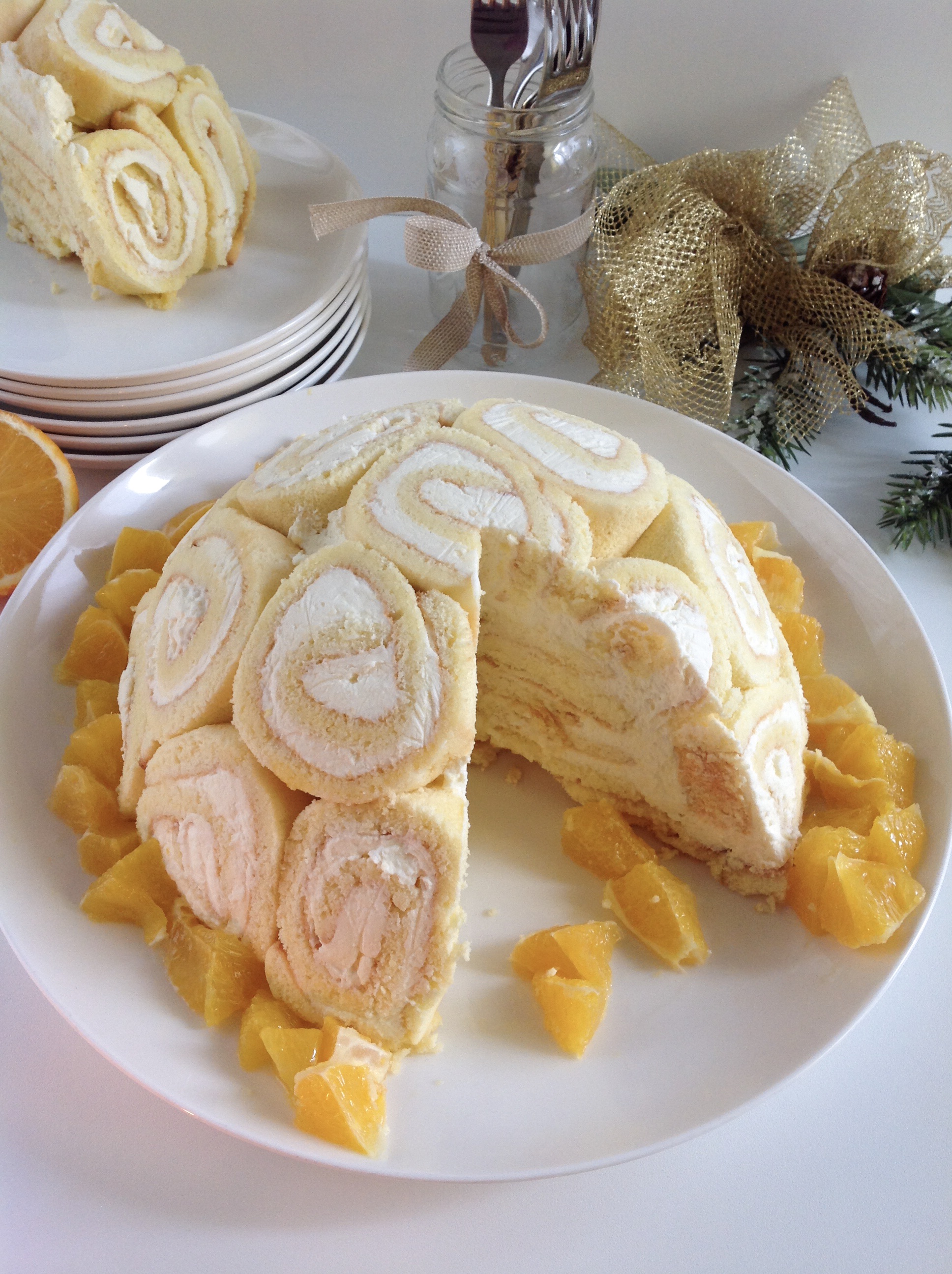 Zuccotto di girelle all’arancia e mascarpone